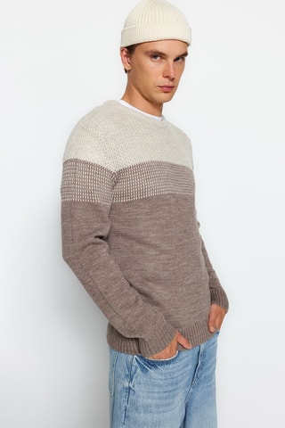 Camisola Bege e toupeira mesclado