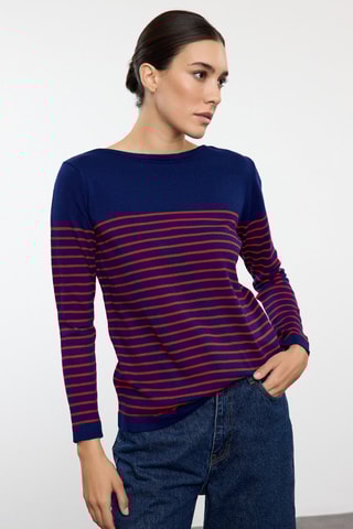 Camisola regular - Azul-marinho