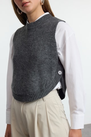Camisola sem mangas - Antracite mesclado