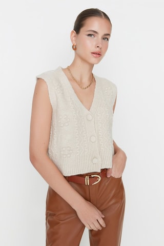 Mouwloos Vest Beige