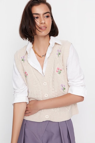 Mouwloos Vest Beige