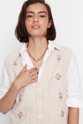 Mouwloos Vest Beige