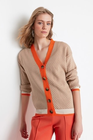 Vest Camel en Wit