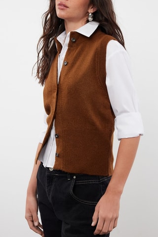 Mouwloos vest- Bruin