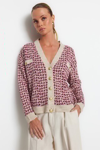 Vest Gemêleerd Beige en Rood