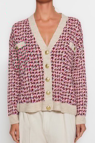 Vest Gemêleerd Beige en Rood
