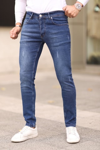 Calças de ganga skinny - Azul-marinho