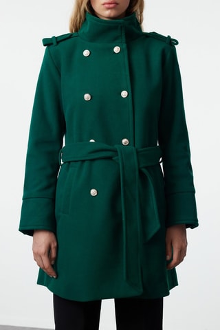 Sobretudo regular - Verde-esmeralda