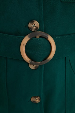 Vestido direito de ganga Verde-escuro