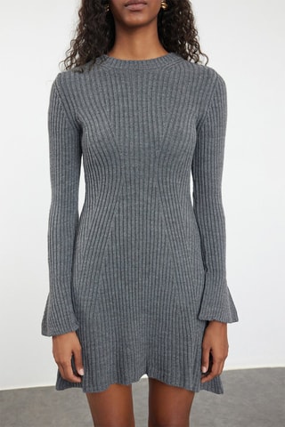 Vestido trapézio regular - Cinzento