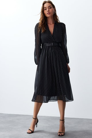 Vestido midi - Preto