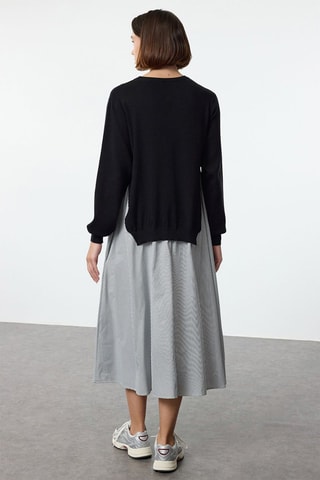 Robe longue trompe-l’œil - Noir