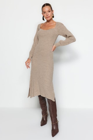 Vestido-camisola - Bege