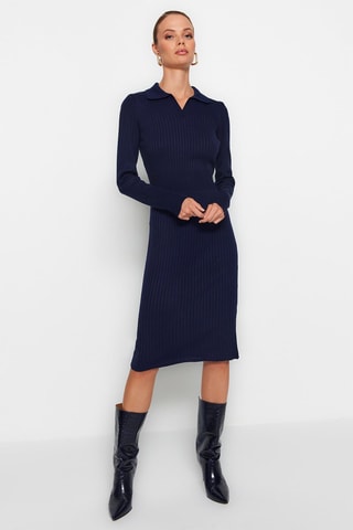 Vestido-camisola Azul-marinho
