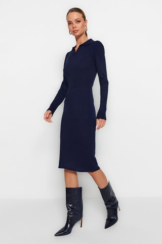 Vestido-camisola Azul-marinho