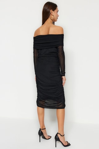 Vestido drapeado - Preto