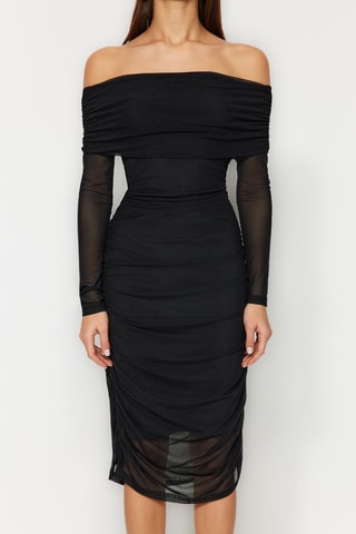Vestido drapeado - Preto