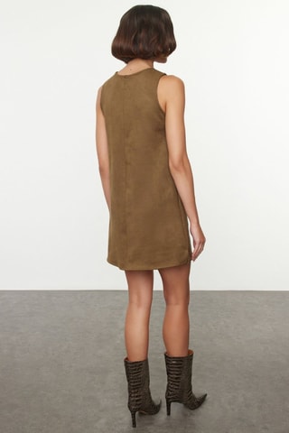 Vestido trapézio - Caqui