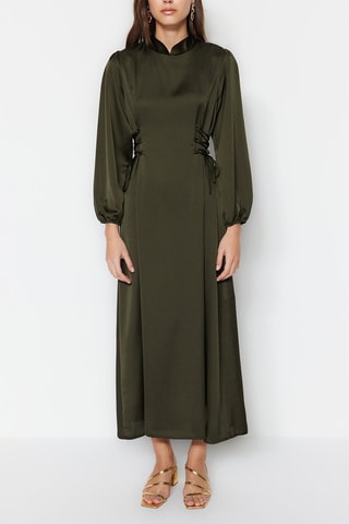 Vestido comprido Caqui