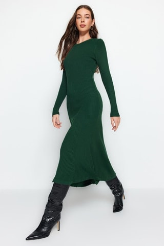 Vestido midi - Verde-escuro