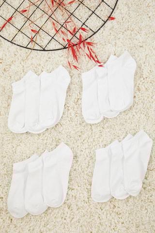 12 pares de meias curtas - Branco