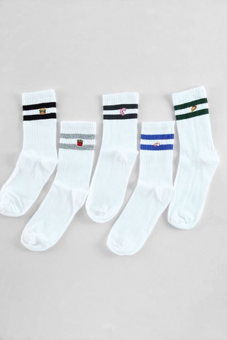 5 pares de meias - Cru