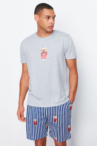 Pijama - Cinzento e azul