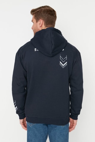 Sweat relaxed com capuz - Azul-marinho