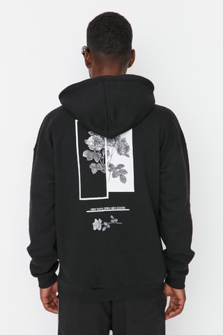 Sweat oversize com capuz - Preto