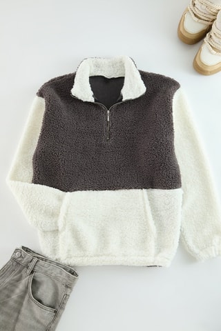 Sweat oversize - Cinzento e branco