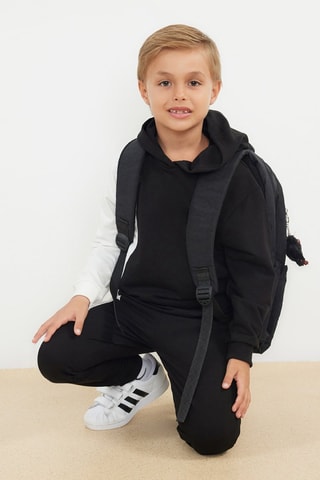 Sweat com capuz e calças de treino - Preto e branco