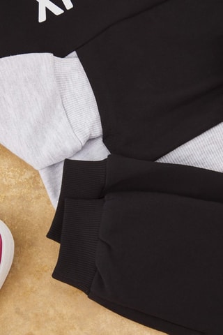 Sweat com capuz e calças de treino - Cinzento mesclado