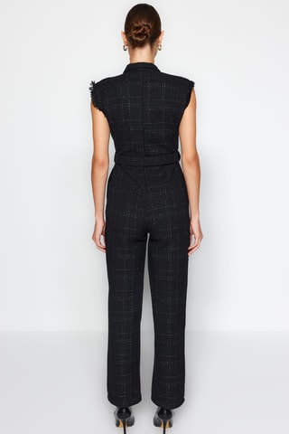 Macacão em tweed - Preto