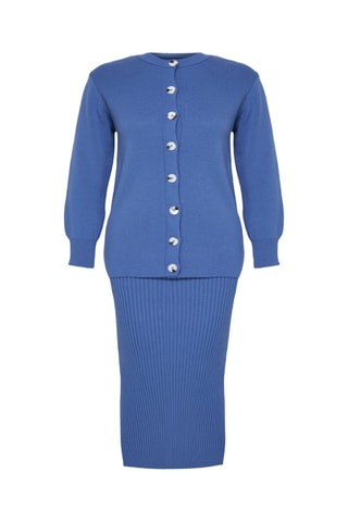 Casaco de malha e vestido midi - Índigo