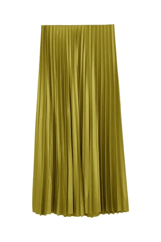 Plissérok met Hoge Taille- Olijfgroen