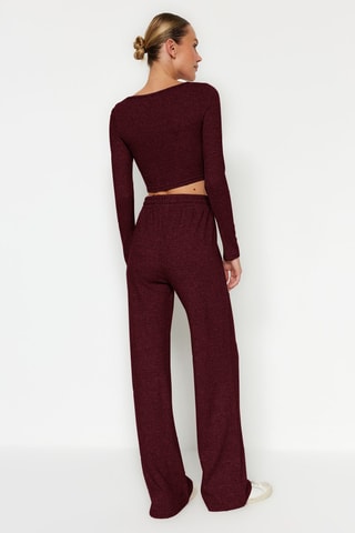 Crop Top e calças wide legs - Bordô