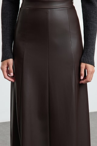 Rok Hoge Taille - Donkerbruin