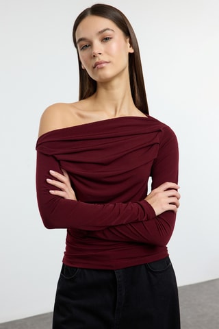 Blusa slim - Bordô