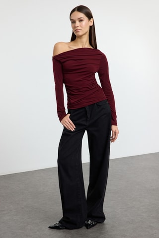 Blusa slim - Bordô