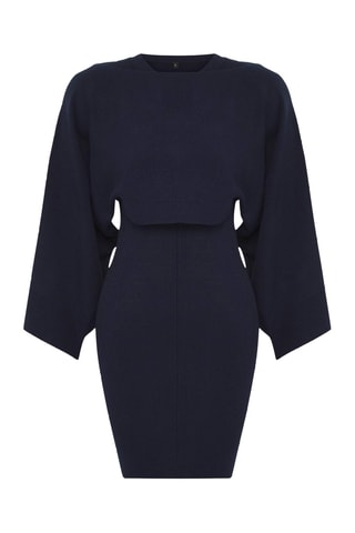 Vestido-camisola e bolero - Azul-marinho