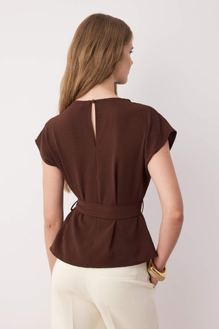 Blusa sem mangas - Castanho