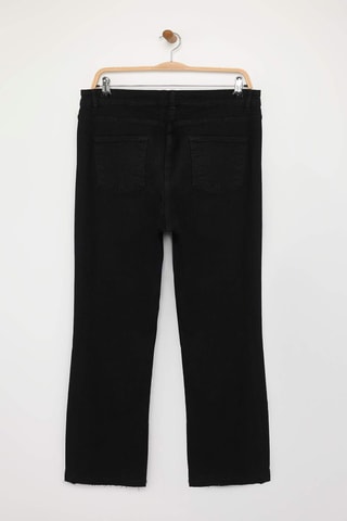 Calças de ganga de cintura alta - Preto