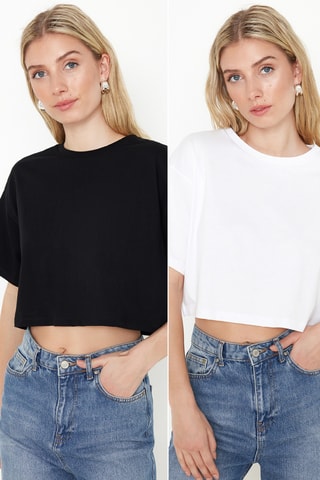 2 crop tops - Preto e branco