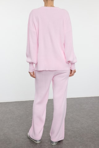 Camisola e calças wide legs - Rosa