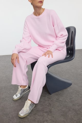 Camisola e calças wide legs - Rosa