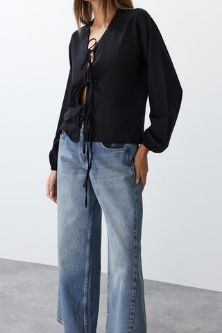 Camisa atada - Preto