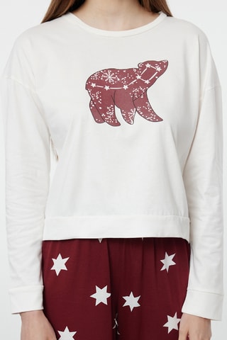Pijama - Bordô e branco