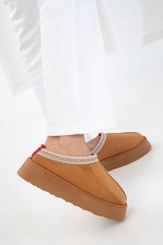 Botins com plataforma - Castanho