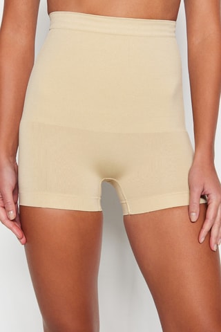 Shorties de cintura alta - Bege