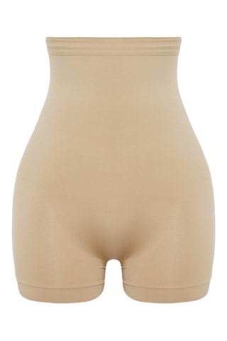 Shorties de cintura alta - Bege